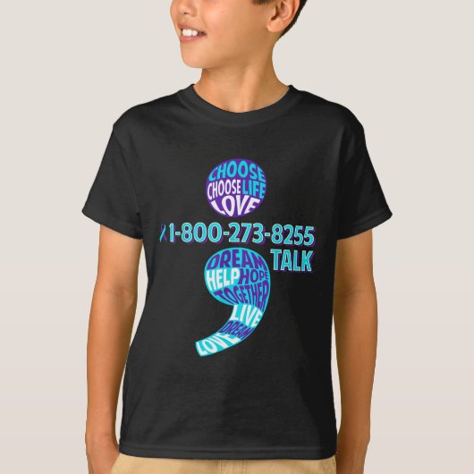 Suicide Prevention Shirt Semicolon Mental Health A Tシャツ (正面)