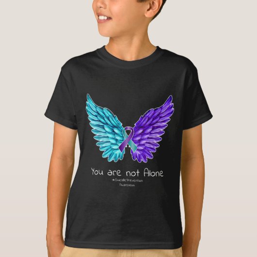 Suicide Prevention Shirt Wings And Ribbon Suicide  Tシャツ (正面)