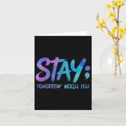 Suicide Prevention Stay Tomorrow Needs You Awarene カード (黄色い花)