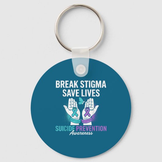Suicide Prevention Suprt Break Stigma Suicide Awar キーホルダー (正面)