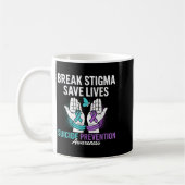 Suicide Prevention Suprt Break Stigma Suicide Awar コーヒーマグカップ (左)