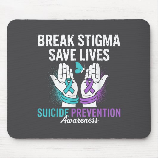 Suicide Prevention Suprt Break Stigma Suicide Awar マウスパッド (正面)