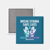 Suicide Prevention Suprt Break Stigma Suicide Awar マグネット (正面/裏面)