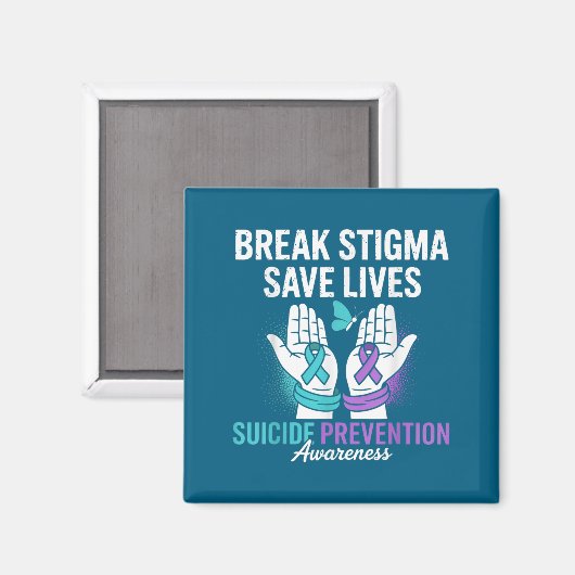 Suicide Prevention Suprt Break Stigma Suicide Awar マグネット (正面/裏面)