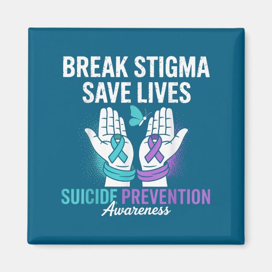 Suicide Prevention Suprt Break Stigma Suicide Awar マグネット (正面)