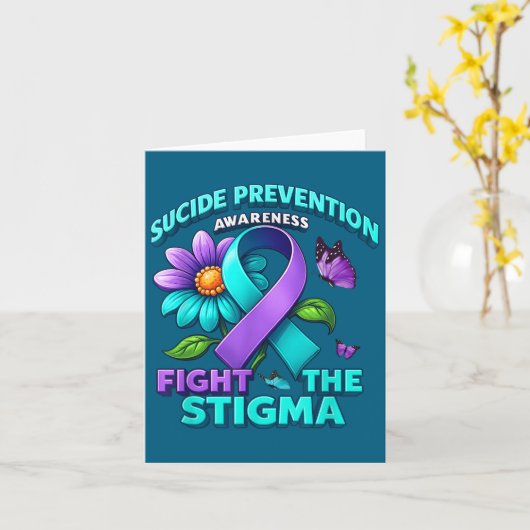Suicide Prevention Suprt Fight Stigma Suicide Awar カード (黄色い花)