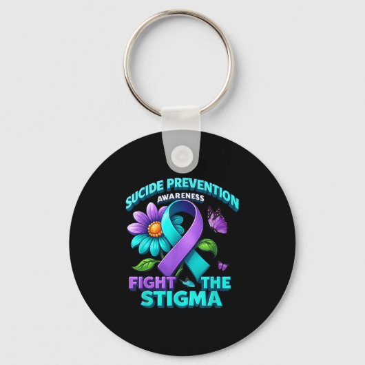 Suicide Prevention Suprt Fight Stigma Suicide Awar キーホルダー (正面)