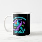 Suicide Prevention Suprt Fight Stigma Suicide Awar コーヒーマグカップ (左)