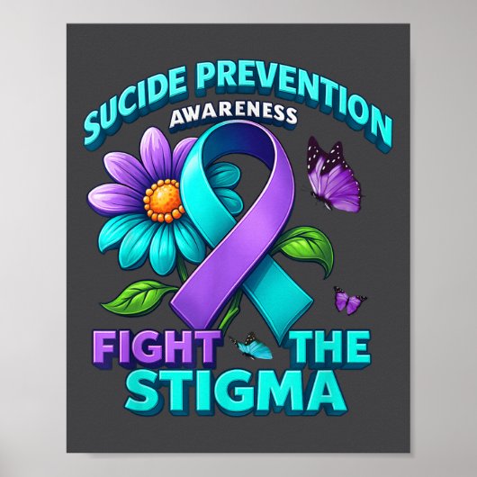 Suicide Prevention Suprt Fight Stigma Suicide Awar ポスター (正面)