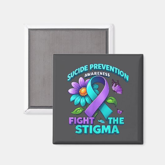 Suicide Prevention Suprt Fight Stigma Suicide Awar マグネット (正面/裏面)