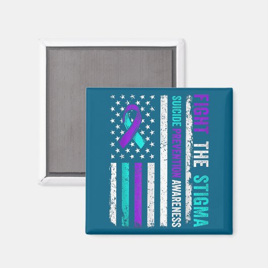 Suicide Prevention Suprt Fight Stigma Suicide Awar マグネット (正面/裏面)