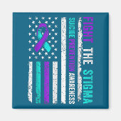 Suicide Prevention Suprt Fight Stigma Suicide Awar マグネット (正面)