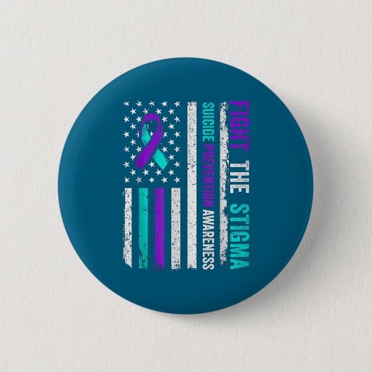 Suicide Prevention Suprt Fight Stigma Suicide Awar 缶バッジ (正面)