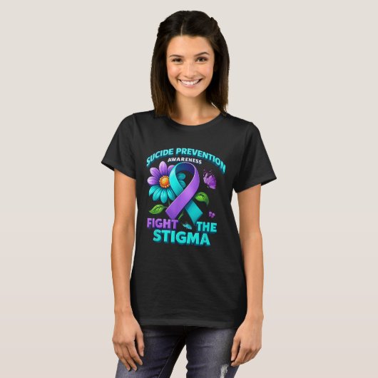 Suicide Prevention Suprt Fight Stigma Suicide Awar Tシャツ (正面フル)