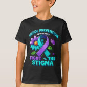 Suicide Prevention Suprt Fight Stigma Suicide Awar Tシャツ (正面)