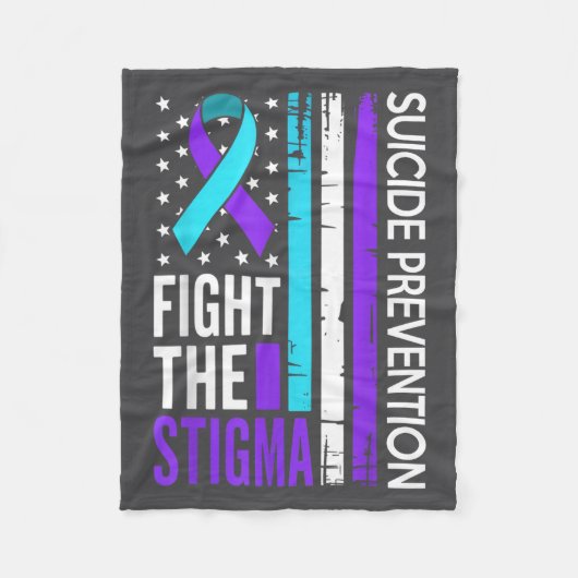 Suicide Prevention Suprt Fight The Stigma Vintage  フリースブランケット (正面)