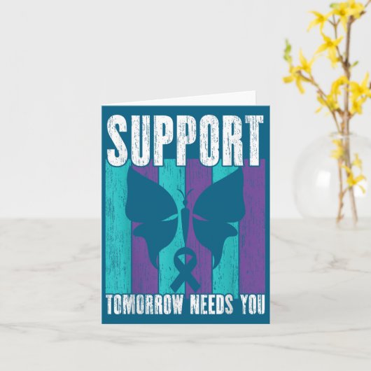 Suicide Prevention Suprt Tomorrow _ I For Suprters カード (黄色い花)