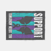 Suicide Prevention Suprt Tomorrow _ I For Suprters フリースブランケット (正面(横))