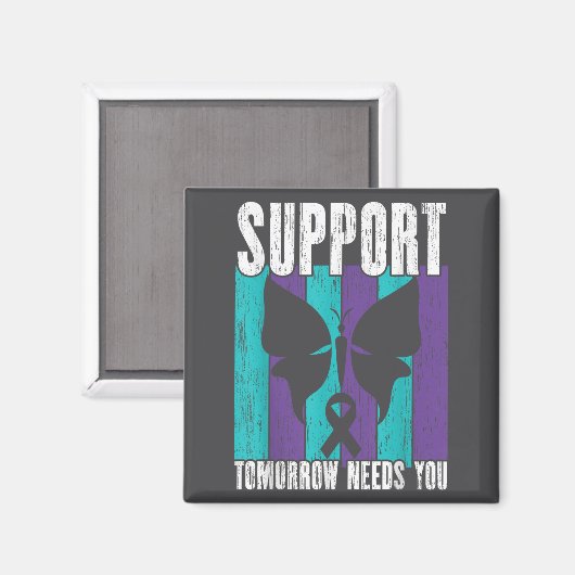 Suicide Prevention Suprt Tomorrow _ I For Suprters マグネット (正面/裏面)