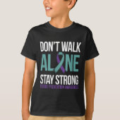Suicide Prevention Teal Purple Ribbon Suprt  Tシャツ (正面)