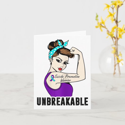 Suicide Prevention Warrior Unbreakable Perfect Str カード (黄色い花)