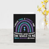 Suicide Prevention Wear Teal Purple Mental Health  カード (黄色い花)