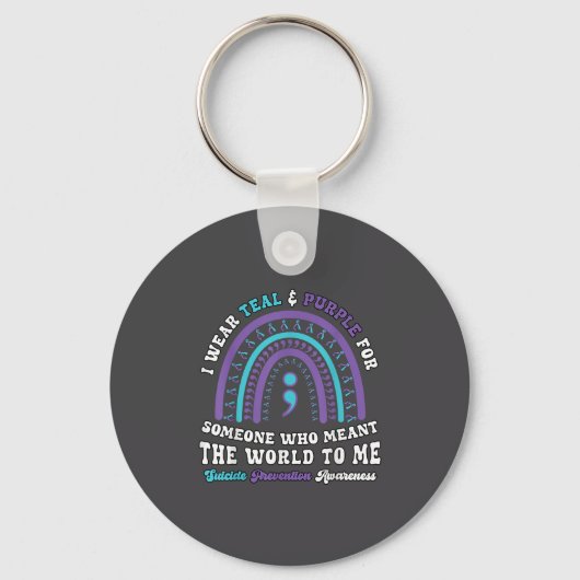 Suicide Prevention Wear Teal Purple Mental Health  キーホルダー (正面)
