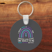 Suicide Prevention Wear Teal Purple Mental Health  キーホルダー (正面)