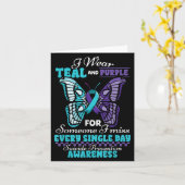 Suicide Prevention Wear Teal Purple Someone I Miss カード (黄色い花)