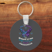 Suicide Prevention Wear Teal Purple Someone I Miss キーホルダー (正面)