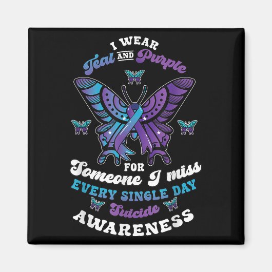 Suicide Prevention Wear Teal Purple Someone I Miss マグネット (正面)