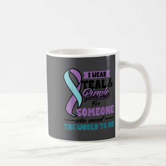 Suicide Prevention Wear Teal Purple Someone Meant  コーヒーマグカップ (右)