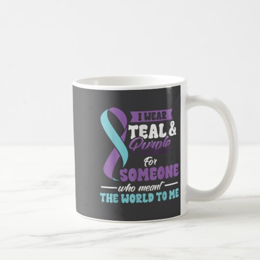 Suicide Prevention Wear Teal Purple Someone Meant コーヒーマグカップ (右)