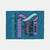 Suicide Prevention Wear Teal Purple Someone Meant  フリースブランケット (正面(横))