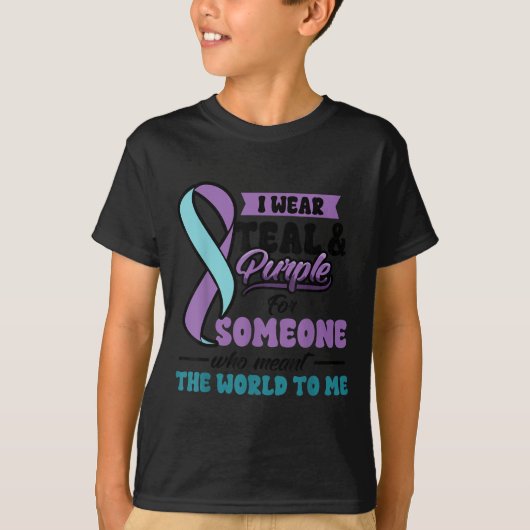 Suicide Prevention Wear Teal Purple Someone Meant  Tシャツ (正面)
