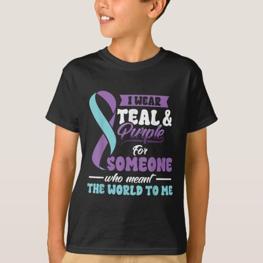Suicide Prevention Wear Teal Purple Someone Meant  Tシャツ (正面)