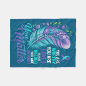 Suicide Prevention You Mental Health Awareness Wom フリースブランケット (正面(横))