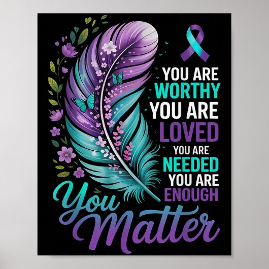 Suicide Prevention You Mental Health Awareness Wom ポスター (正面)