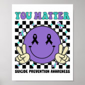 Suicide Prevention You Problem Teal Purple Suicide ポスター (正面)