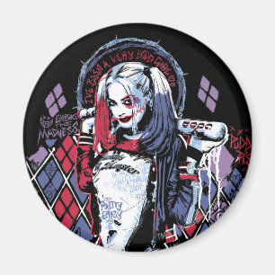 Suicide Squad   Harley Quinn Inked Graffiti マグネット