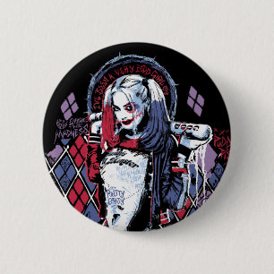 Suicide Squad Harley Quinn Inked Graffiti 缶バッジ