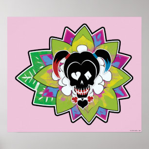 Suicide Squad   Harley Quinn Skull Tattoo Art ポスター