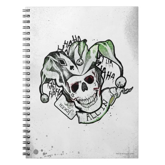 Suicide Squad | Joker Skull "All In" Tattoo Art ノートブック (正面)