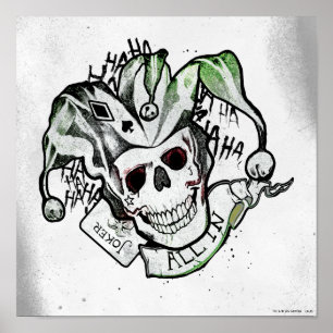 Suicide Squad   Joker Skull "All In" Tattoo Art ポスター