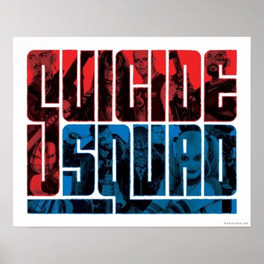 Suicide Squad | Red and Blue Logo ポスター (正面)