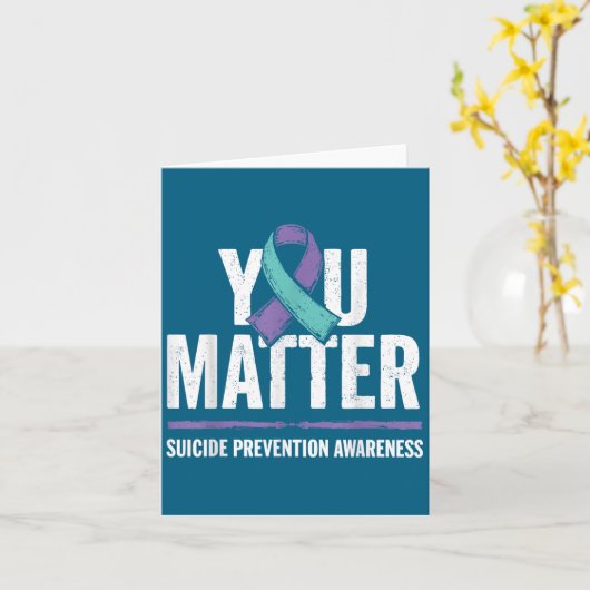 Suicides Prevention Shirts Suicide Awareness  カード (黄色い花)