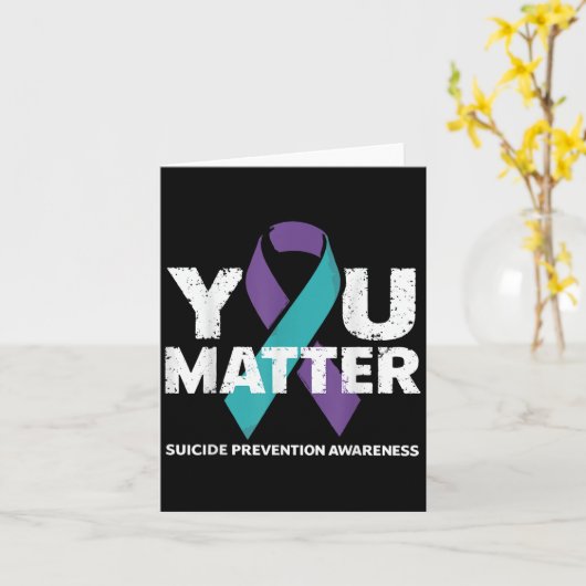 Suicides Prevention Shirts Suicide Awareness  カード (黄色い花)