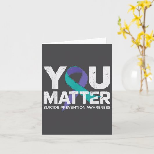 Suicides Prevention Shirts Suicide Awareness  カード (黄色い花)