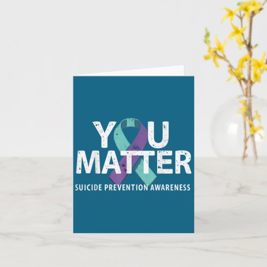 Suicides Prevention Shirts Suicide Awareness  カード (黄色い花)