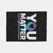 Suicides Prevention Shirts Suicide Awareness フリースブランケット (正面(横))